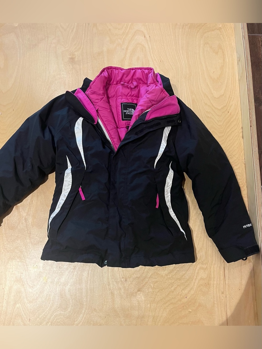 The North Face Kids Black and Pink 2-in-1 Jacket